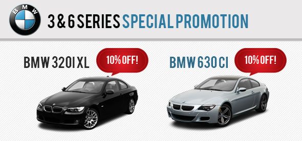 10% Discount For BMW 3 Series and BMW 6 Series Sedan