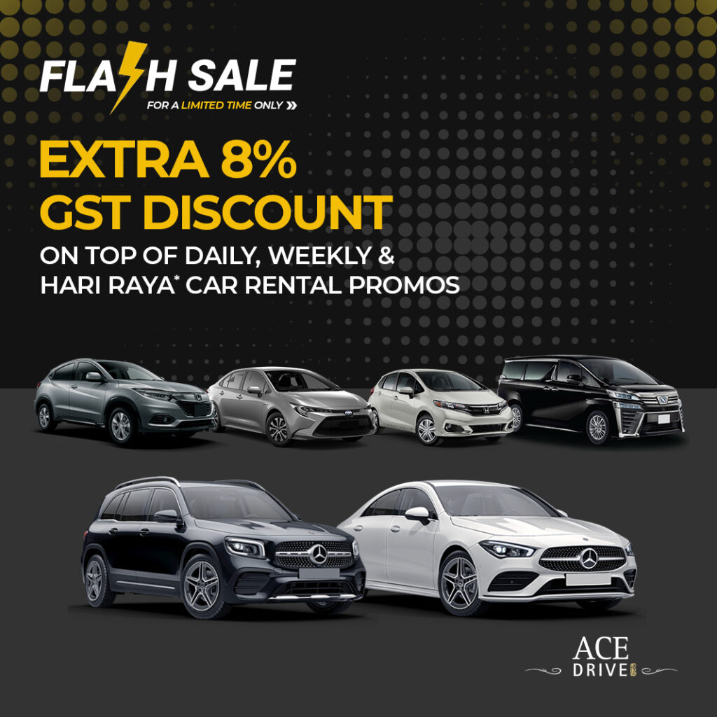 Flash Sale: Extra 8% GST Discount on Top of Daily, Weekly & Hari Raya Car Rental Promos