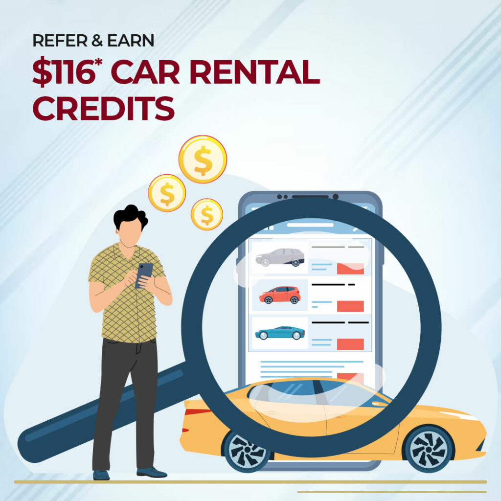 Refer & Earn $116 Car Rental Credits